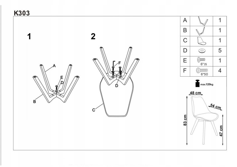Krzesło K303 Buk/Jasny Popiel