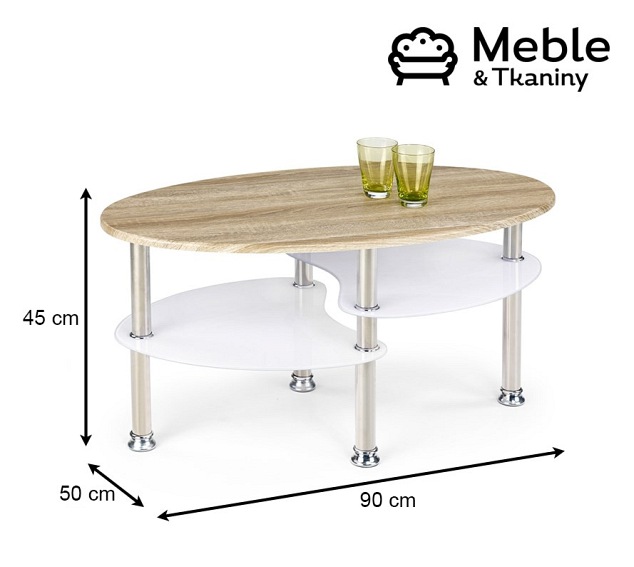 Ława MEDEA Dąb Sonoma/Biały