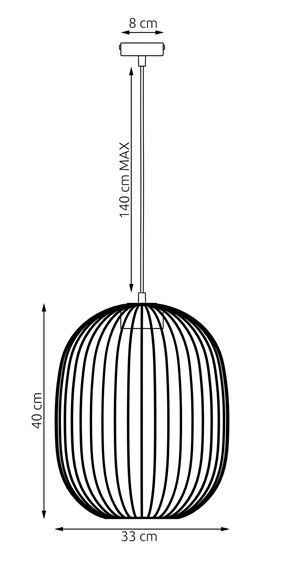 Lampa Wisząca MANTRA 1 Czarny