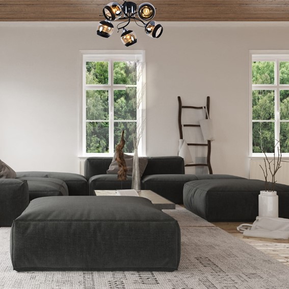 Żyrandol ALEMRIA 5 Czarny/Srebrny