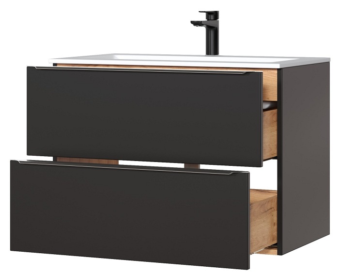 Szafka pod umywalkę CAPRI COSMOS 821 Dąb Złoty Craft / Czarny Mat