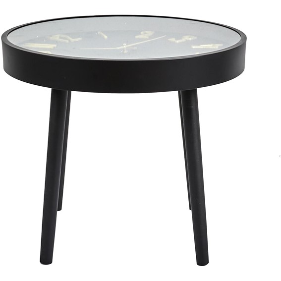 Stolik Kawowy TELIS Czarny z Zegarem