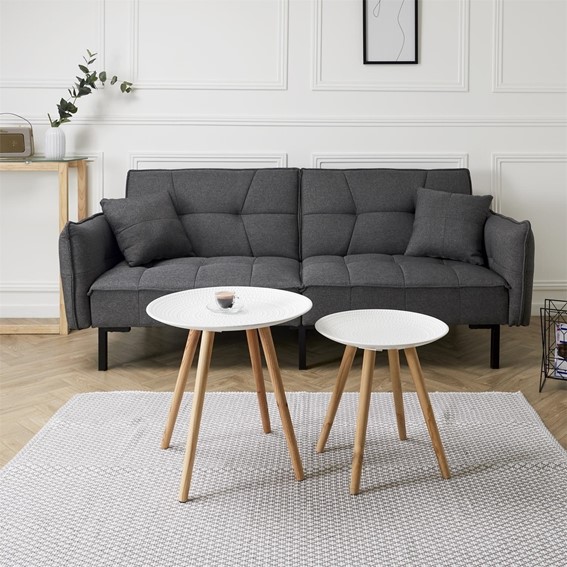 Zestaw 2 Stolików Fi49,5cm Biały