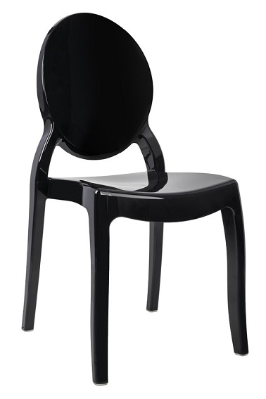 Krzesło Elizabeth 53x43x94 Czarny/Poliwęglan