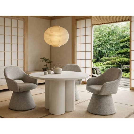 Stół ROSALIA Fi120cm Jasny Szary