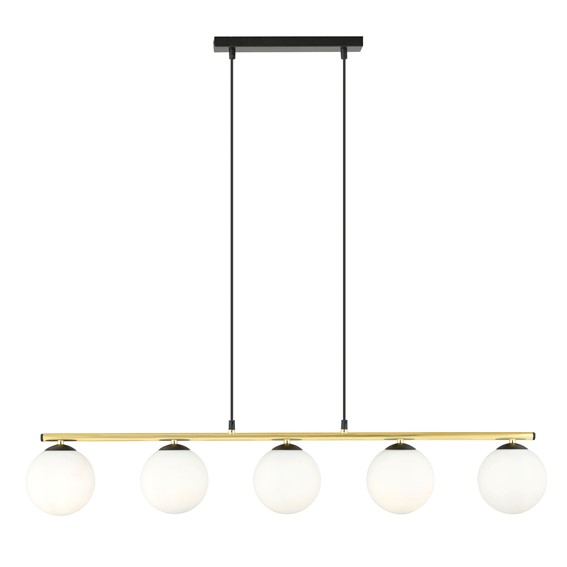 Lampa Wisząca ALLORA 5 Czarny/Opal