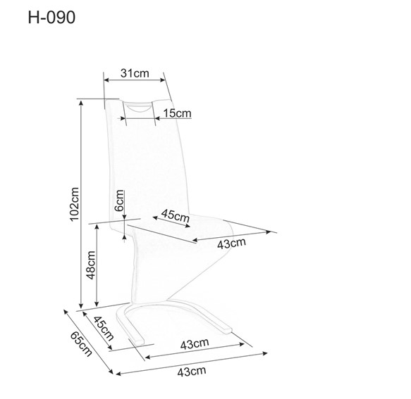 Krzesło H090 Velvet Czarny/Zielony Bluvel 78