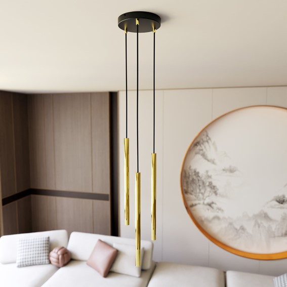 Lampa Wisząca SELTER 3 PREMIUM Złoty