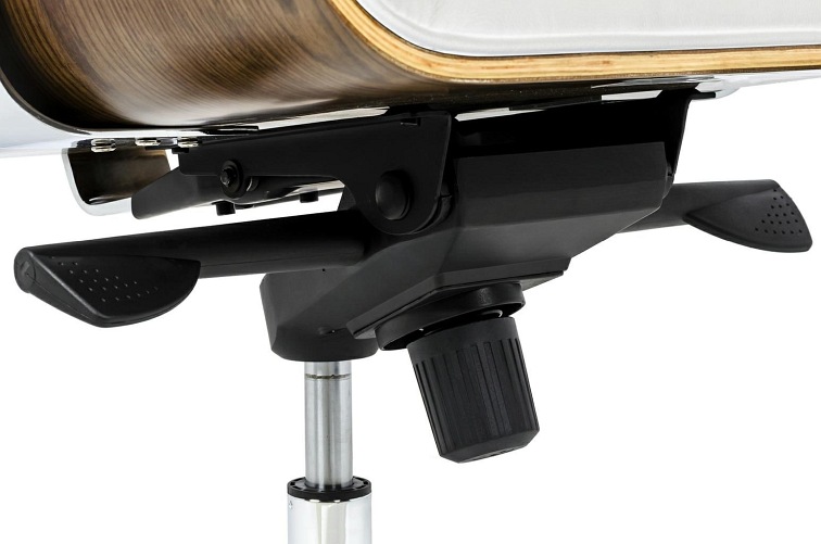 Fotel Biurowy LOUNGE BUSINESS Biały/Orzech