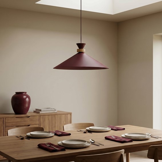 Lampa Wisząca OLIVO 1L Burgundowy