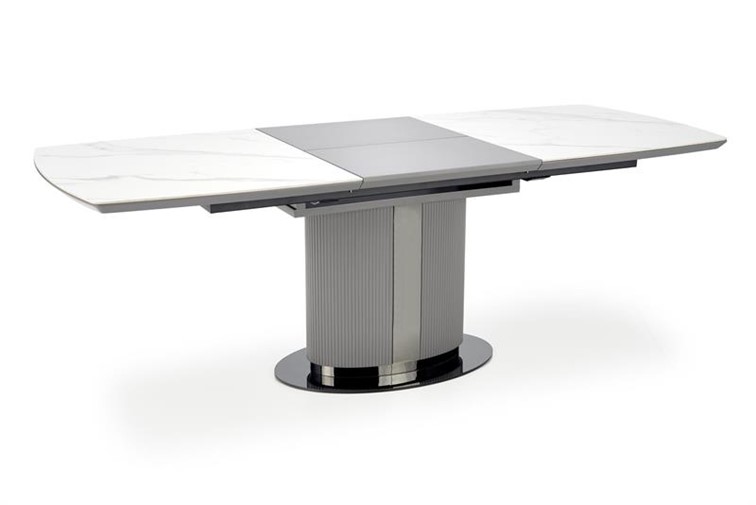 Stół Rozkładany DANCAN (160-220)x90 Popielaty/Biały Marmur