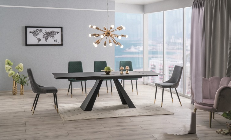 Stół Rozkładany SALVADORE (160-240)x90 Czarny Mat