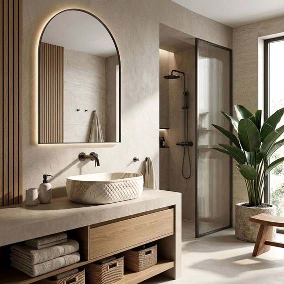 Umywalka Nablatowa OKTAWIA SATURN Beżowy