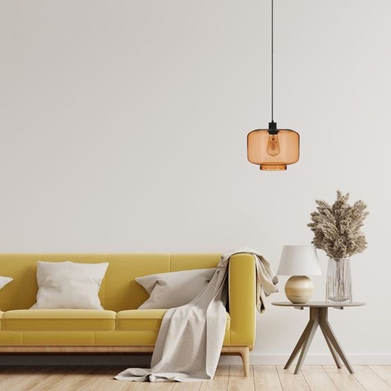 Lampa Wisząca MARIDEI 1B Czarny/Brązowy