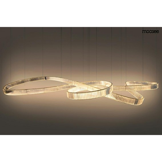 Lampa Wisząca WAVE 380 Srebrny/Transparentny
