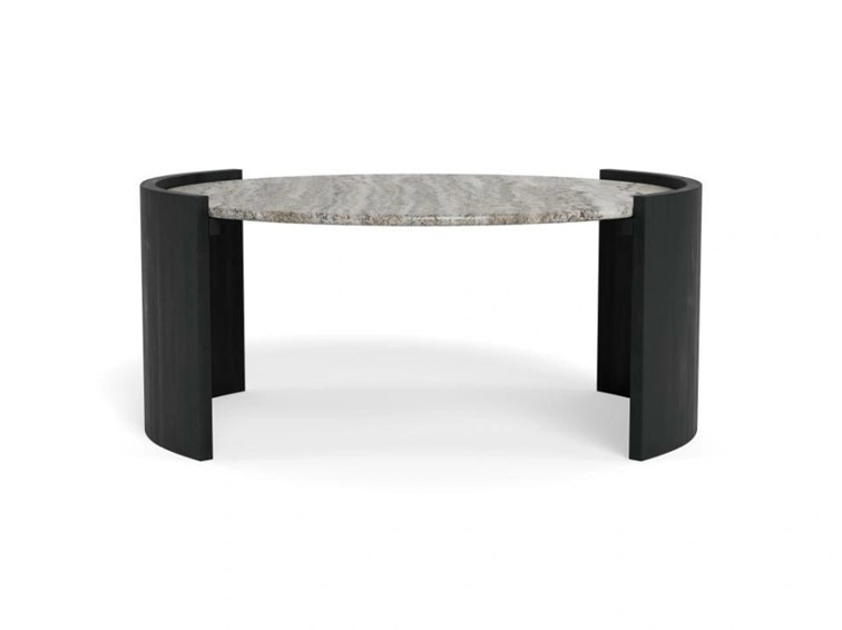 Stolik ZAFRA fi95 Marmur/Czarny