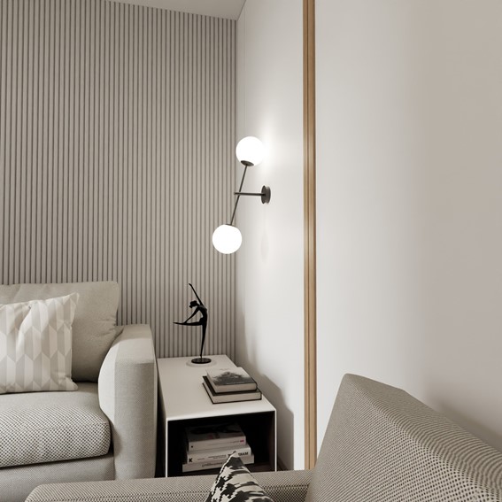 Kinkiet LINEAR K2 Czarny/Opal