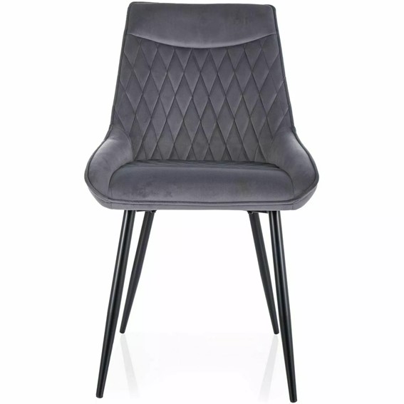 Krzesło AGAT Velvet Czarny Mat/Szary Bluvel 14