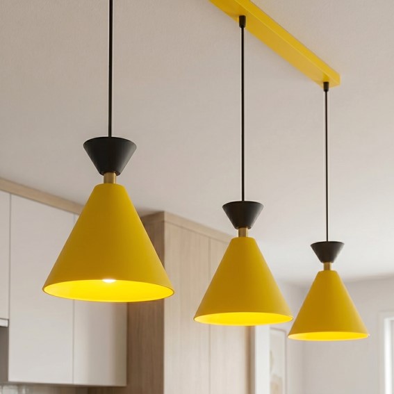 Lampa Wisząca KLEVER 3 Pomarańczowy/Czarny