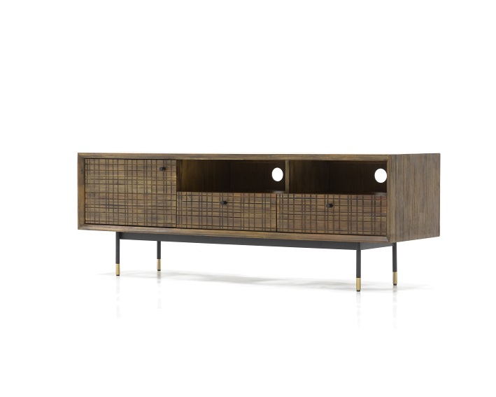 Komoda RTV MAZE L01-160 45x160x55 Czarny/Brązowy