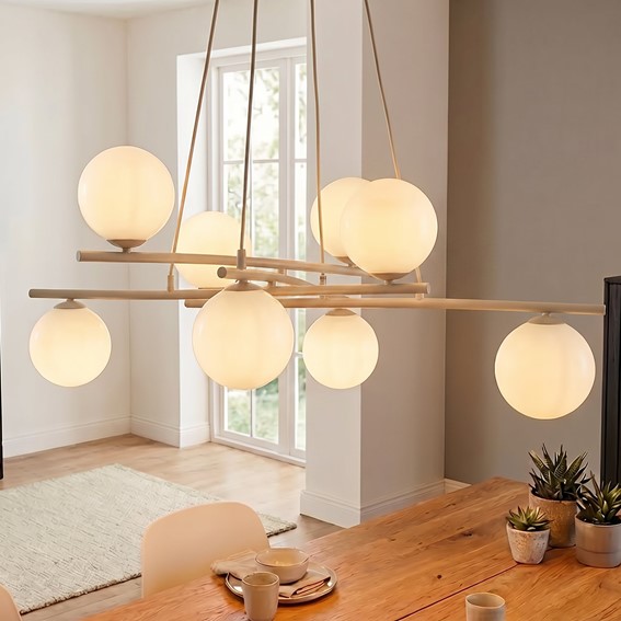 Lampa Wisząca ESSA 8 Beżowy/Opal
