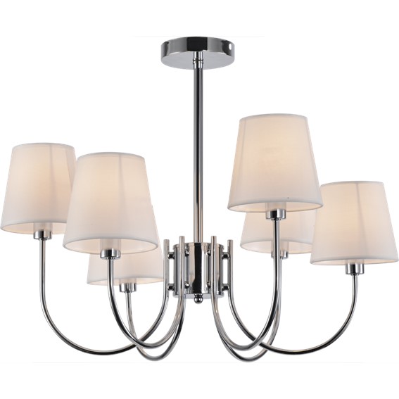 Żyrandol MAGNUM 6 Czarny/Bursztynowy