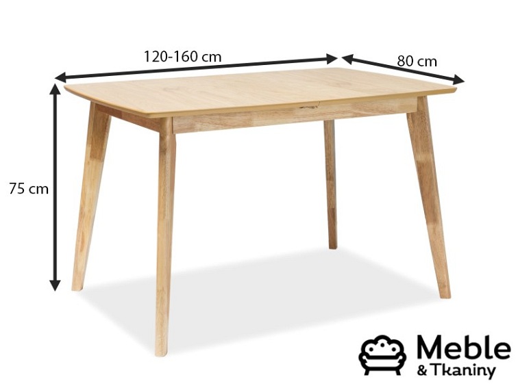 Stół Rozkładany BRANDO (120-160)x80 Dąb