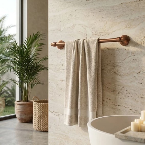 Wieszak Łazienkowy Jednoramienny 16101 ARISTO Miedź Szczotkowany