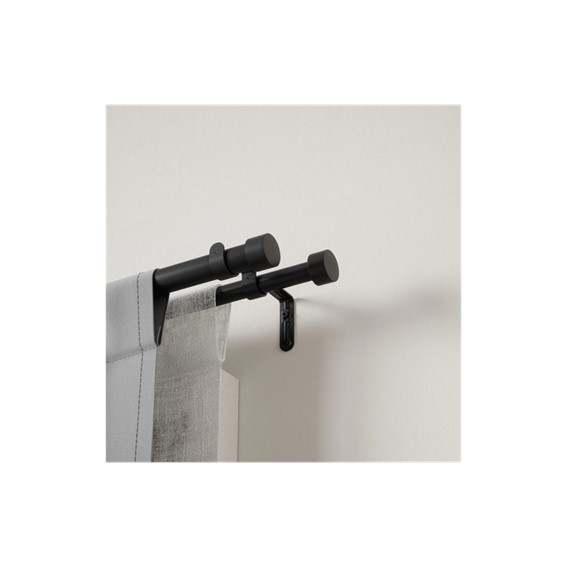Podwójny Karnisz CAPPA 168-305cm Szczotkowana Czerń