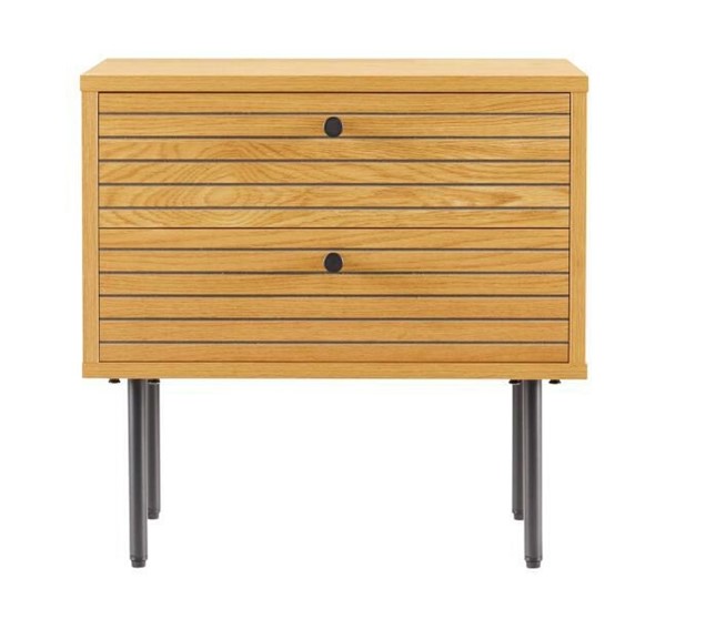 Szafka Nocna LATTES Dąb z 2 Szufladami