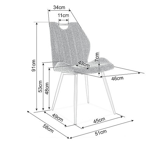 Krzesło ARCO Velvet Czarny/Cynamon