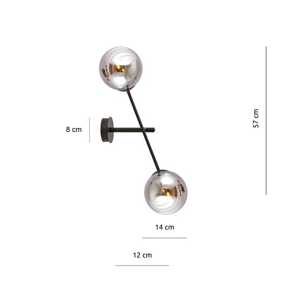 Kinkiet LINEAR K2 Czarny/Grafitowy