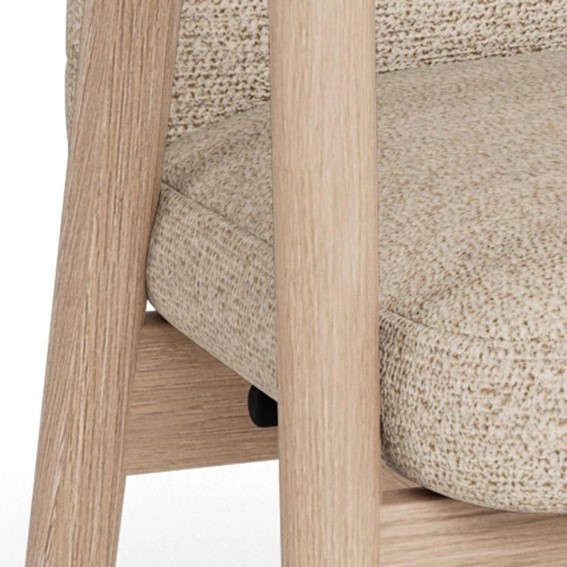 Krzesło CALVIN Beżowy/Dąb Bielony