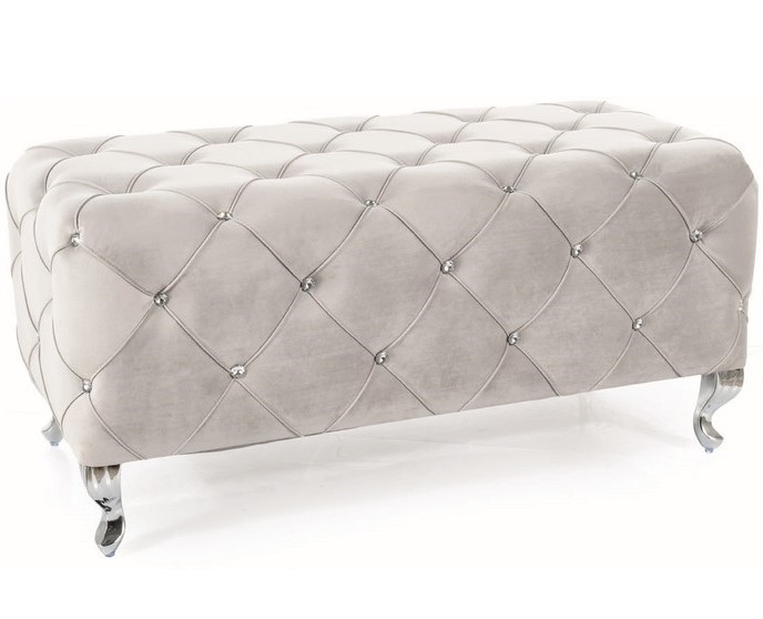 Puf / Ławka HESTIA Velvet J. Szary Bluvel 03 / Srebrny