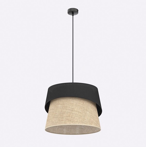 Lampa Wisząca CANVA 1 Czarny/Naturalny