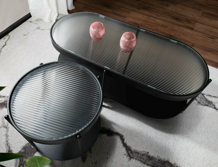 Ława LAGUNA A Fi45 Transparentny/Czarny Mat