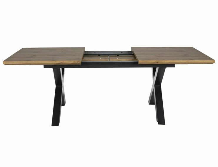 Stół XAVIERO II (160-240)x90 Czarny/Dąb Artisan