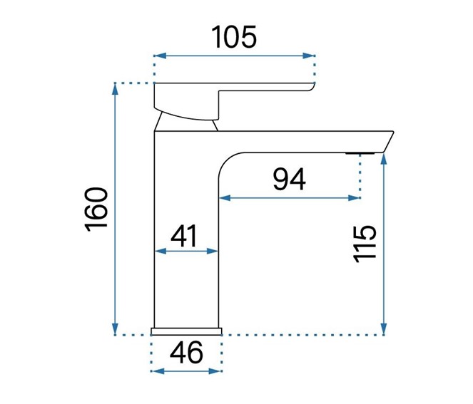 Bateria Umywalkowa Niska ARGUS Czarny
