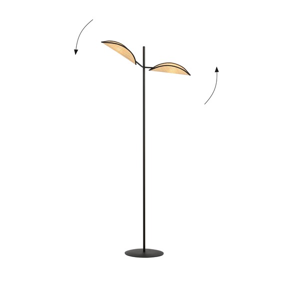 Lampa Podłogowa VENE LP2 Czarny/Naturalny