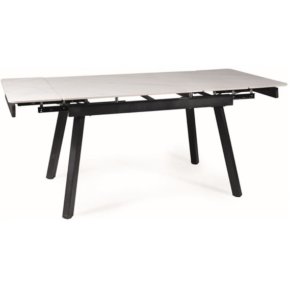 Stół Rozkładany JOHN Czarny/Biały Efekt Marmuru (120-180)x85