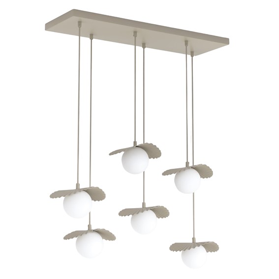 Lampa Wisząca FLORA 6 Beżowy/Opal