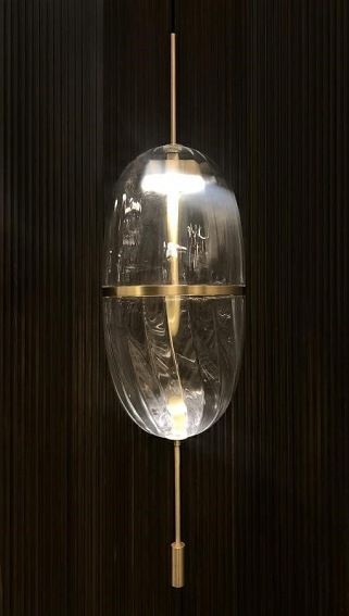 Lampa wisząca CHAPLIN 200 mosiądz - LED, szkł