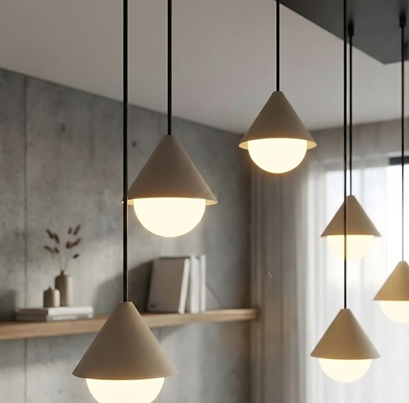 Lampa Wisząca GIRO 6 Czarny/Beżowy