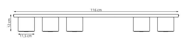 Lampa Sufitowa NANO 5 Burgundowy