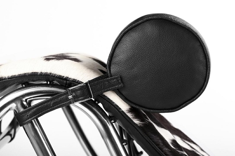 Leżanka DIVANO PONY Brązowo Biała Skóra Naturalna