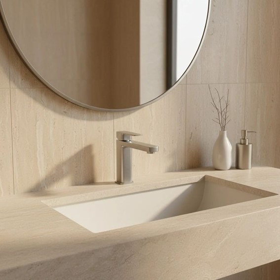 Bateria Umywalkowa Niska ARLO Nikiel Szczotkowany