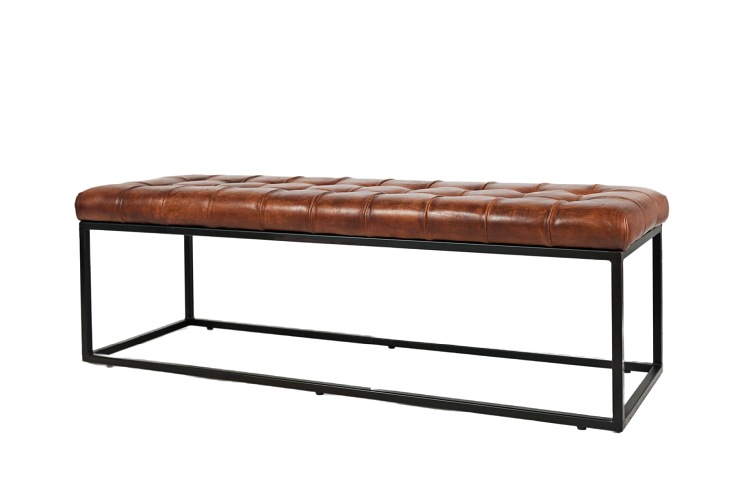 Ławka Tapicerowana AV1730-76 Avola 45x140x45 Czarny/Brązowy