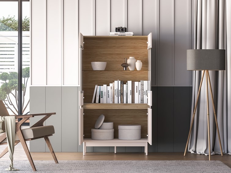 Witryna DUNEA 03 Kaszmirowy/Dąb Cremona