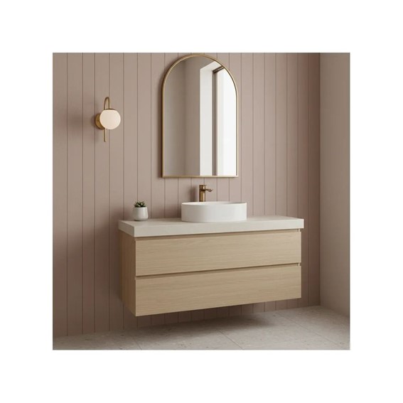 Bateria Umywalkowa Niska DROP Miedź Szczotkowany