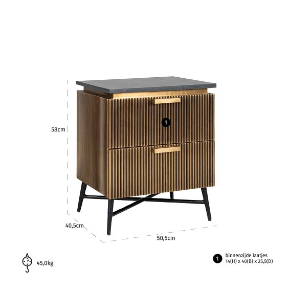 Szafka Nocna IRONVILLE Brązowa